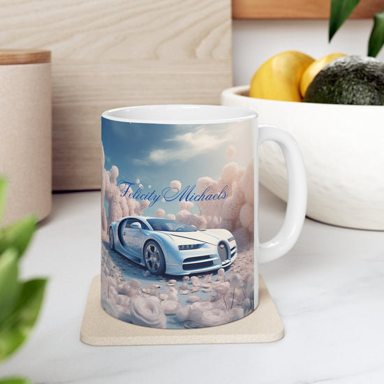 Ceramic Mug 11oz, Personalized Fancy Mug, Stylish Bugatti Design Mug, Fancy Car Portrait, Exotic Car Display, Valentine gift, sexy items