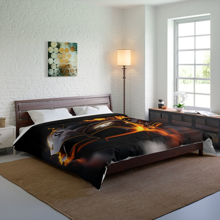 Comforter, Racing Car Portrait, Gift for Car Enthusiast ,Race Car Driver gift, bachelor room decor, young man Bed spread, Gift for Son