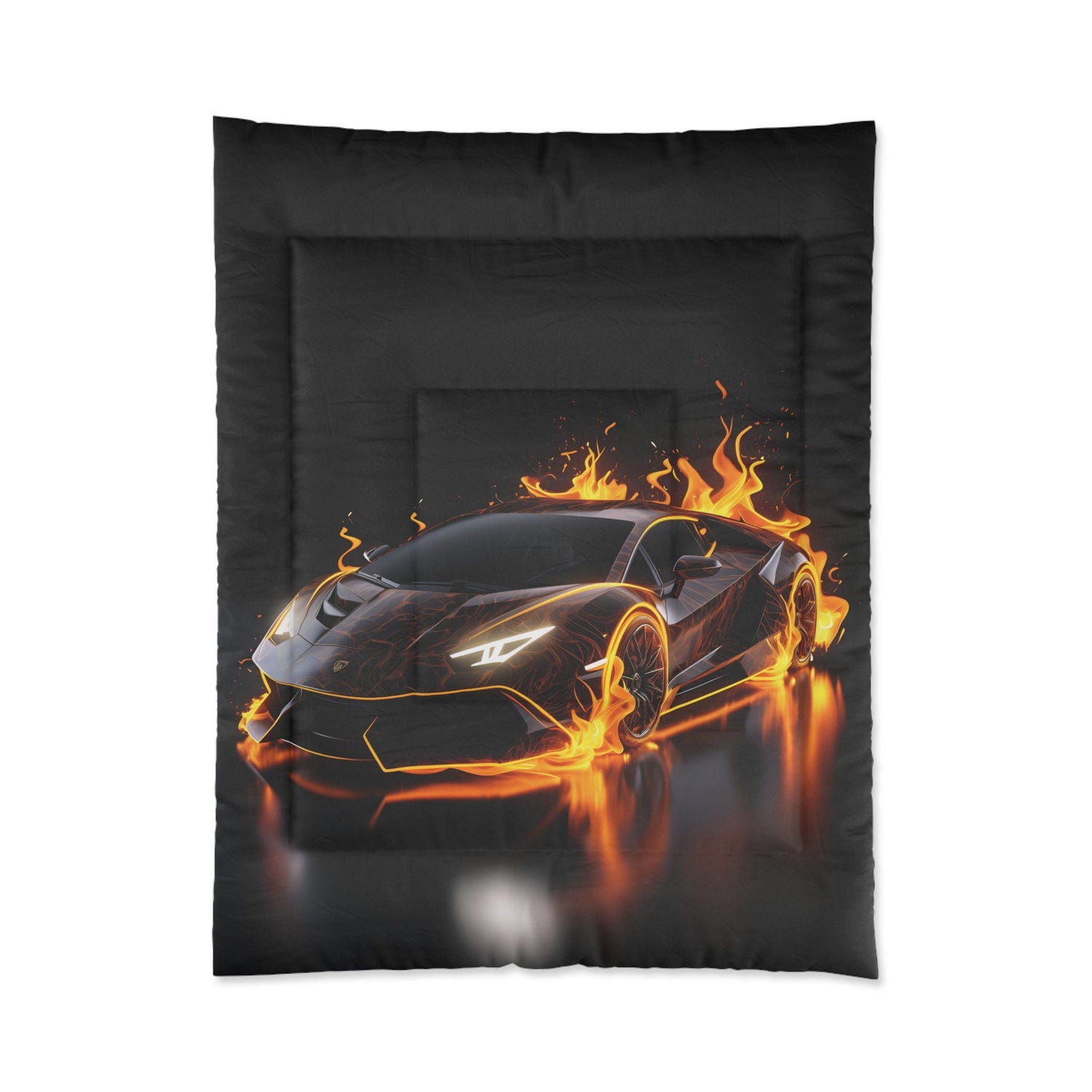 Comforter, Racing Car Portrait, Gift for Car Enthusiast ,Race Car Driver gift, bachelor room decor, young man Bed spread, Gift for Son