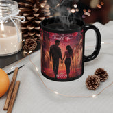 11oz Black Mug (a), Valentines personalized mug, Love inspired sweetheart couple design beverage cup great for partners