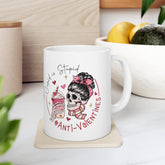 Ceramic Mug 11oz, AntiValentine Mug, Pink White Coffee Mug, BBF Valentine gift, Valentine Hater Mug, Humorousn Mug, Expressive Mug