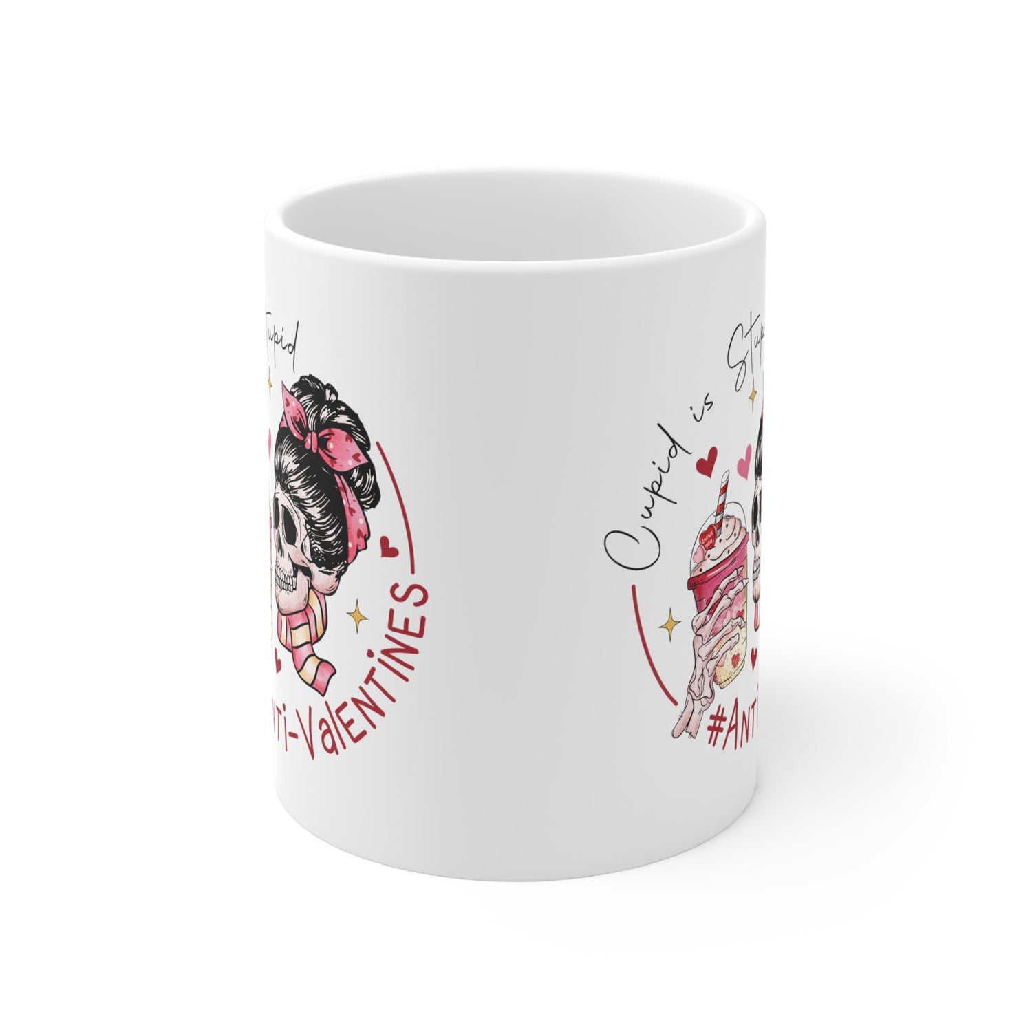 Ceramic Mug 11oz, AntiValentine Mug, Pink White Coffee Mug, BBF Valentine gift, Valentine Hater Mug, Humorousn Mug, Expressive Mug