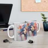 Ceramic Mug 11oz, Art Deco Mug, Artistic designed coffee mug, Modern Kitchen Art, office coffee mug, Bday sale item, art teacher gift