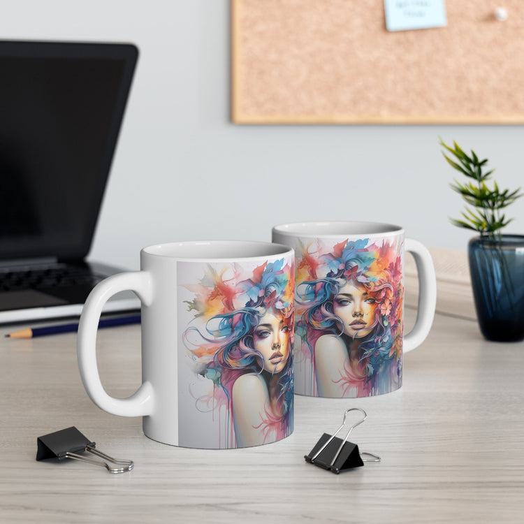 Ceramic Mug 11oz, Art Deco Mug, Artistic designed coffee mug, Modern Kitchen Art, office coffee mug, Bday sale item, art teacher gift