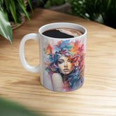 Ceramic Mug 11oz, Art Deco Mug, Artistic designed coffee mug, Modern Kitchen Art, office coffee mug, Bday sale item, art teacher gift