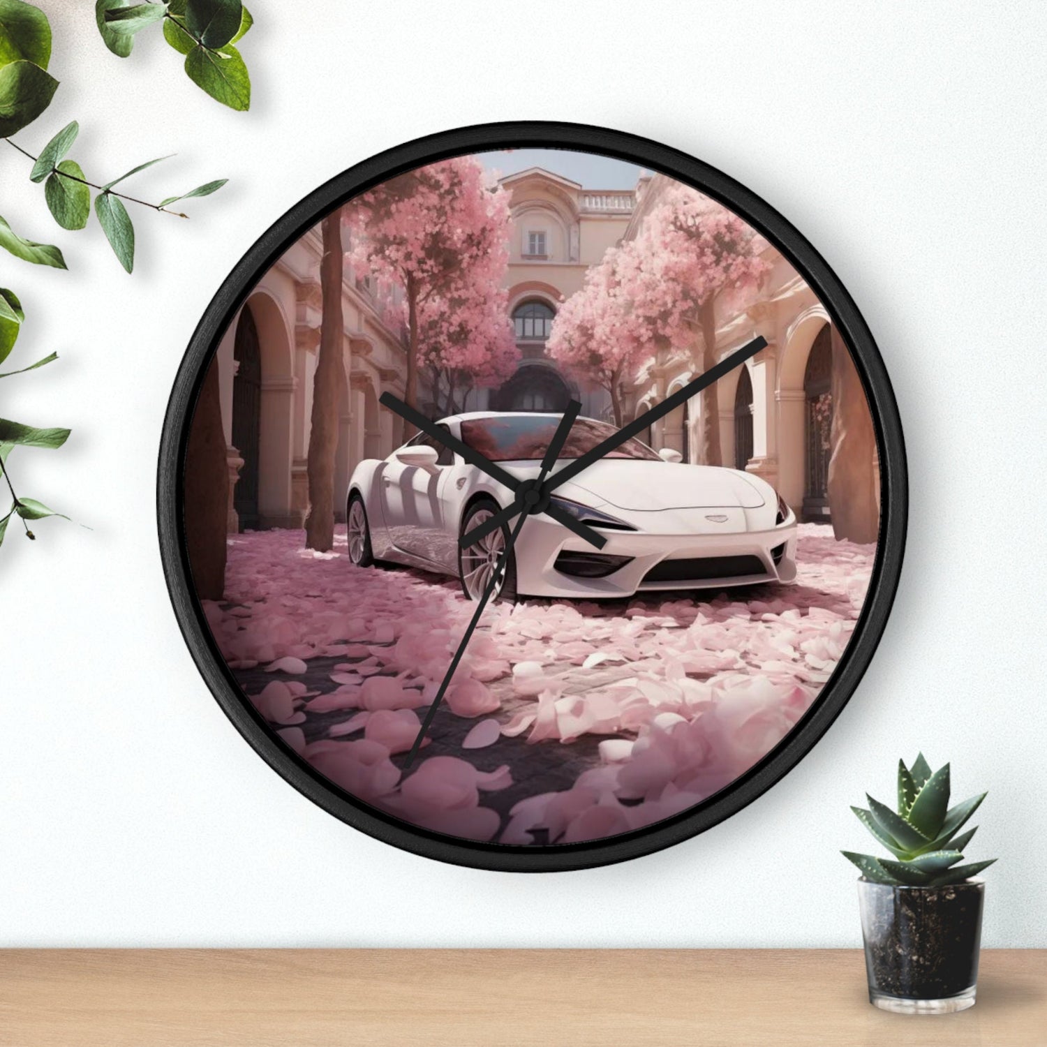 Wall Clock, White Lamborghini Design, Exotic Car Portrait, Perfect Valentines gift, Significant other gift, Sweet 16 Bday gift, Office Clock