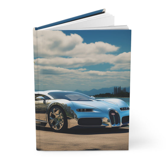 Hardcover Journal Matte, Silver chrome Bugatti car Notebook, Unique Stylish writing Journal, Personal Daily Diary, Young Teen Gift