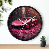 Wall Clock, Hot Pink Lamborghini modern stylish wall art room decor great gift for car lover