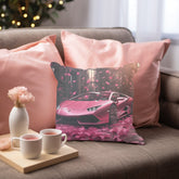 Spun Polyester Square Pillow, Hot Pink Pillow, Valentine Day Pillow, Pink Lamborghini Art, Couch Pillow, Bedroom pillow, Modern Throw Pillow