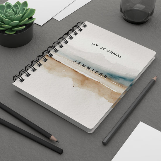 Personalized Spiral Bound Journal, Minimalist Spiral Notebook, small daily journal, dreamer nightly journal, nice simple everyday notebook