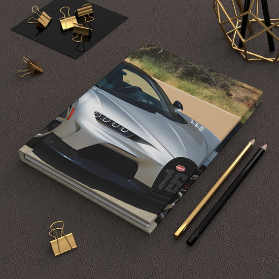 Hardcover Journal Matte, Bugatti design Journal, Hard Cover Notebook, Class notebook, gift for son, Designer Style Note Journal