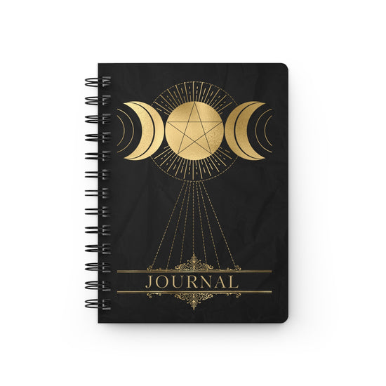 Spiral Bound Journal, Tarot Journal, Daily affirmation journal, SpellBinding Journal, Black Spiral Notebook, witch journal, Recipe book