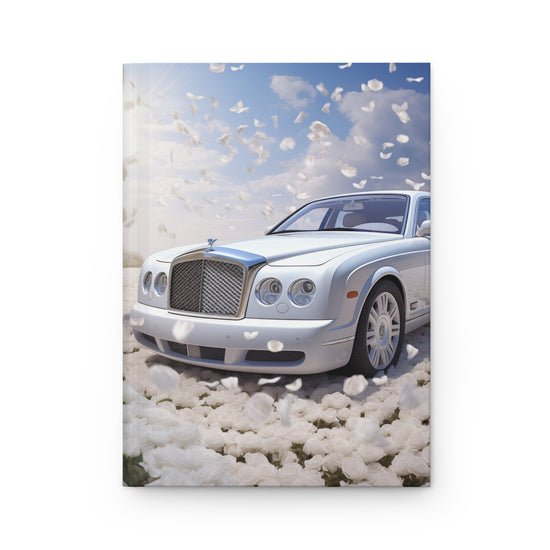 Hardcover Journal Matte, White Rolls Royce, Personal writing book, designer notebook,Daily Journal, Daily Dairy, Screenwriter Journal