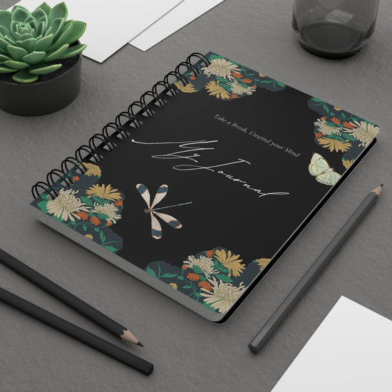 Spiral Bound Journal, Personal Daily Journal, Beautiful Design Spiral Notebook, Daily Meditation Diary, Stylish Sturdy notebook