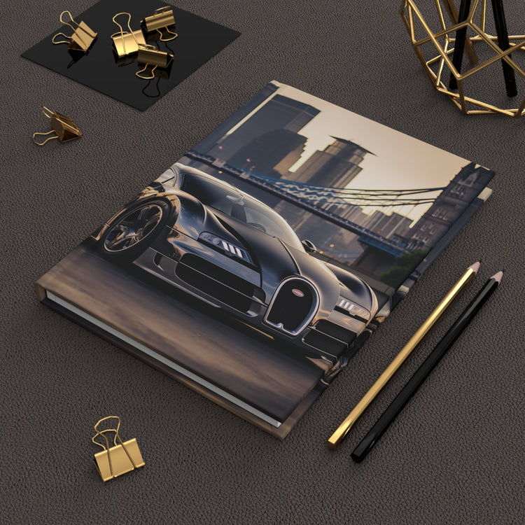Hardcover Journal Matte, Black Bugatti designed Notebook, story teller note taking journal, college student notebook, Classy unique workbook