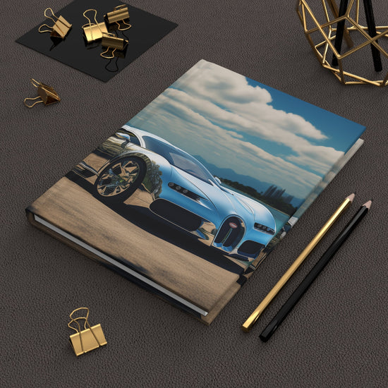 Hardcover Journal Matte, Silver chrome Bugatti car Notebook, Unique Stylish writing Journal, Personal Daily Diary, Young Teen Gift