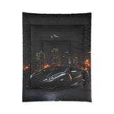 Comforter, Black Lamborghini Comforter, Stylish Bed Spread, Teen Room Decor, Quilted Coverlet, Large Fluffy Bed Blanket