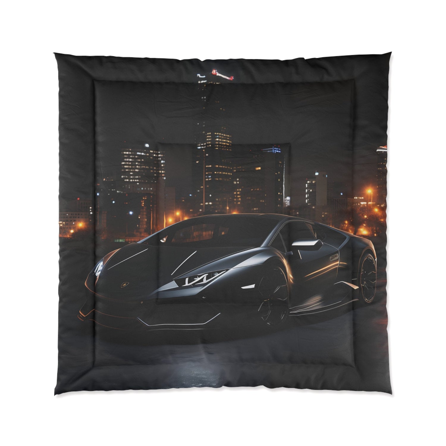 Comforter, Black Lamborghini Comforter, Stylish Bed Spread, Teen Room Decor, Quilted Coverlet, Large Fluffy Bed Blanket