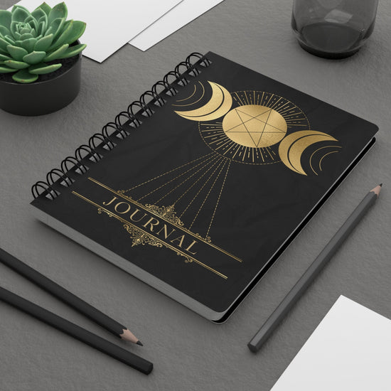 Spiral Bound Journal, Tarot Journal, Daily affirmation journal, SpellBinding Journal, Black Spiral Notebook, witch journal, Recipe book