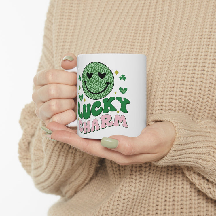 Ceramic Mug 11oz, Lucky charm mug, St. Pattys Day coffee cup, Cute Green Holiday Mug, Special Someone gift, Adorable Novelty tea cup