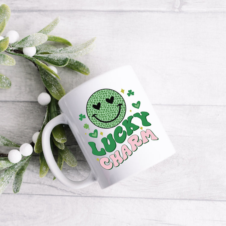 Ceramic Mug 11oz, Lucky charm mug, St. Pattys Day coffee cup, Cute Green Holiday Mug, Special Someone gift, Adorable Novelty tea cup