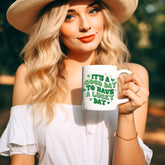 Ceramic Mug 11oz, Lucky Day Coffee Mug, St Pattys Day Mug, Green Clovers, Positive Kitchenware, Good Day Festive Decor