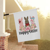 Garden & House Banner, Leopard Print Easter Bunny, Happy Easter Garden Banner, Outside Home Decor, Festive outdoor spring Flag