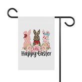 Garden & House Banner, Leopard Print Easter Bunny, Happy Easter Garden Banner, Outside Home Decor, Festive outdoor spring Flag
