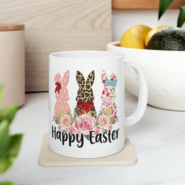 Ceramic Mug, 11oz, Easter Coffee Mug, Festive Bunny Mug, Hot Beverage cup, Spring time gift idea, Grandma hot tea mug