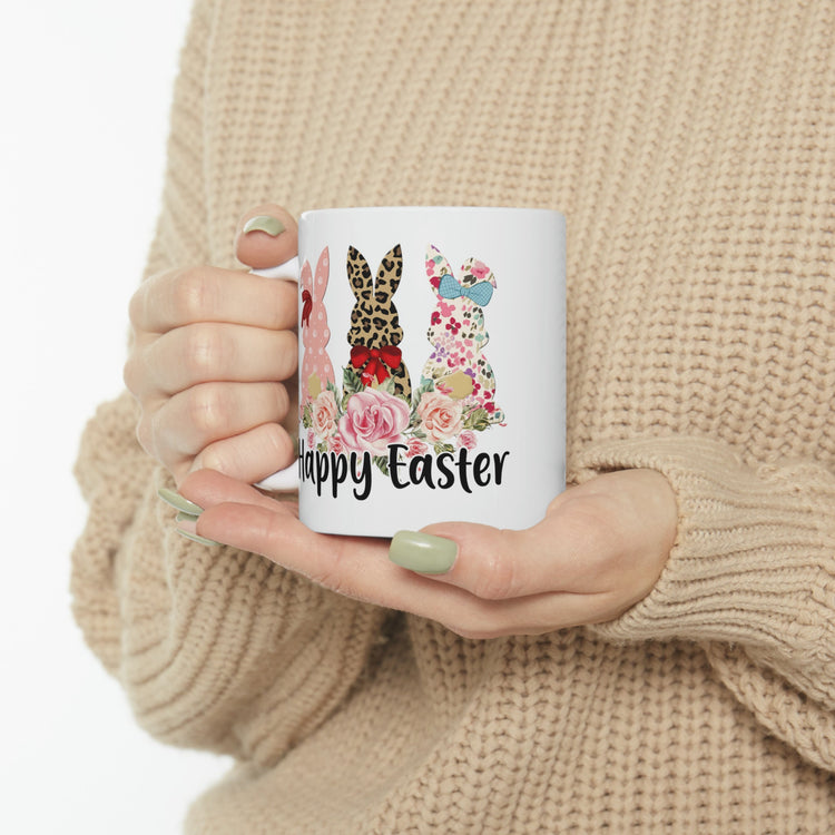 Ceramic Mug, 11oz, Easter Coffee Mug, Festive Bunny Mug, Hot Beverage cup, Spring time gift idea, Grandma hot tea mug