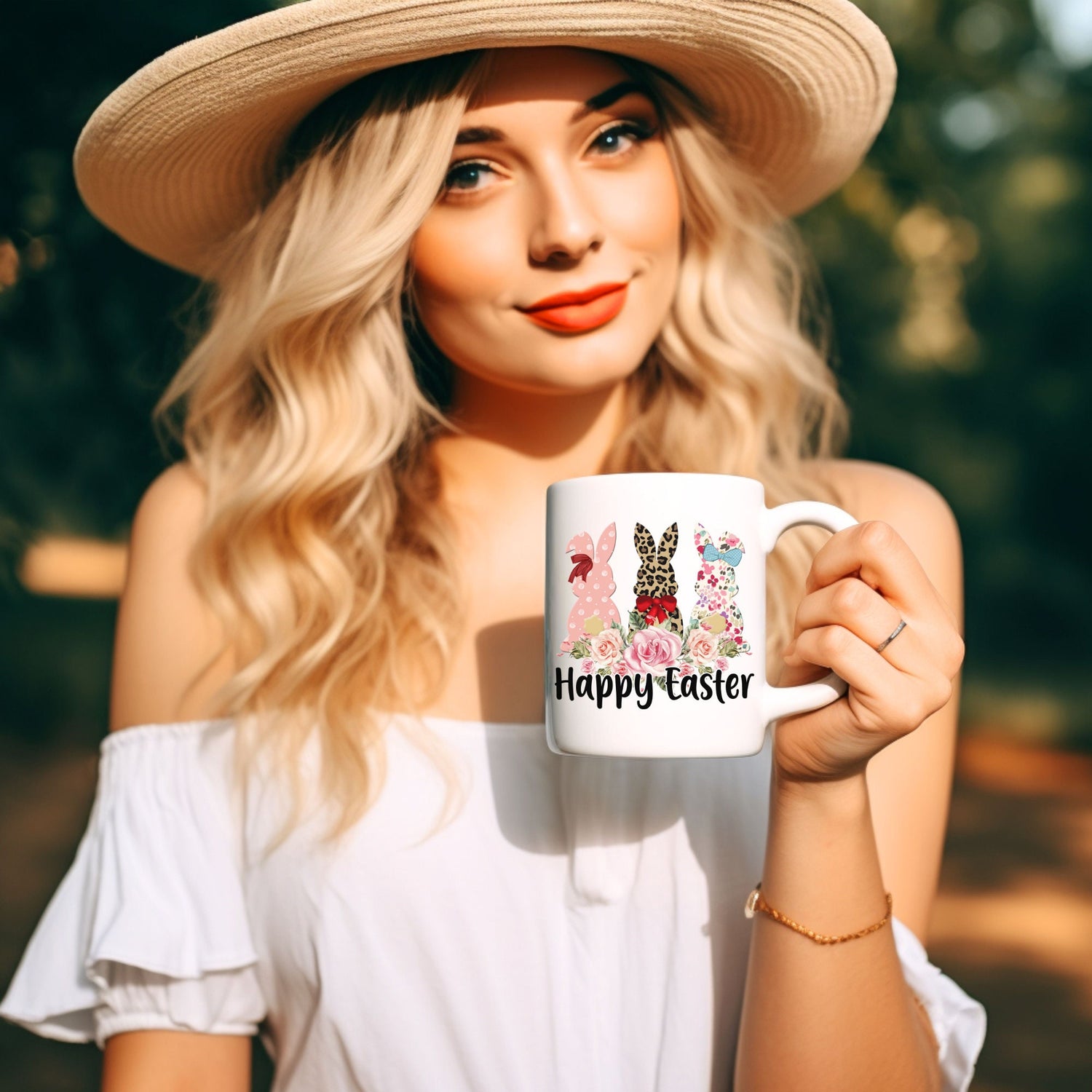 Ceramic Mug, 11oz, Easter Coffee Mug, Festive Bunny Mug, Hot Beverage cup, Spring time gift idea, Grandma hot tea mug