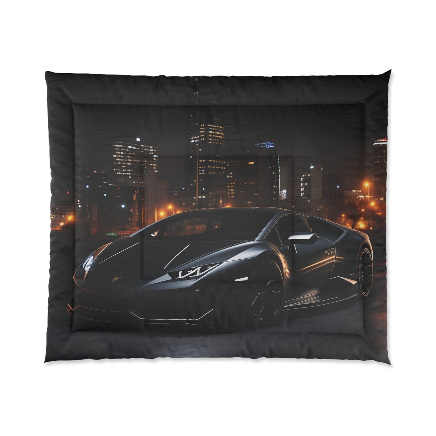 Comforter, Black Lamborghini Comforter, Stylish Bed Spread, Teen Room Decor, Quilted Coverlet, Large Fluffy Bed Blanket