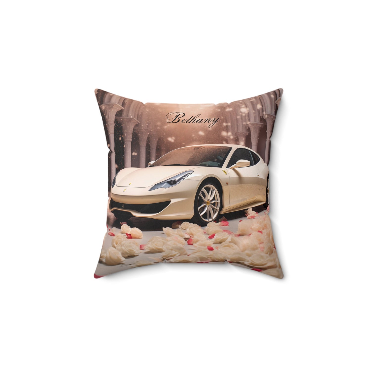 Spun Polyester Square Pillow, Personalized Ferrari Pillow, Stylish couch pillow, designer bed pillow, pretty bedroom decor