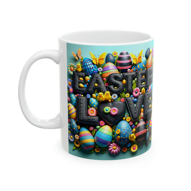 Ceramic Mug, 11oz, Colorful Coffee Easter Mug, Stylish Holiday Coffee tea mug, Spring Holiday Kitchen Decor, good friend gift, Hot Tea Mug