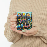 Ceramic Mug, 11oz, Colorful Coffee Easter Mug, Stylish Holiday Coffee tea mug, Spring Holiday Kitchen Decor, good friend gift, Hot Tea Mug