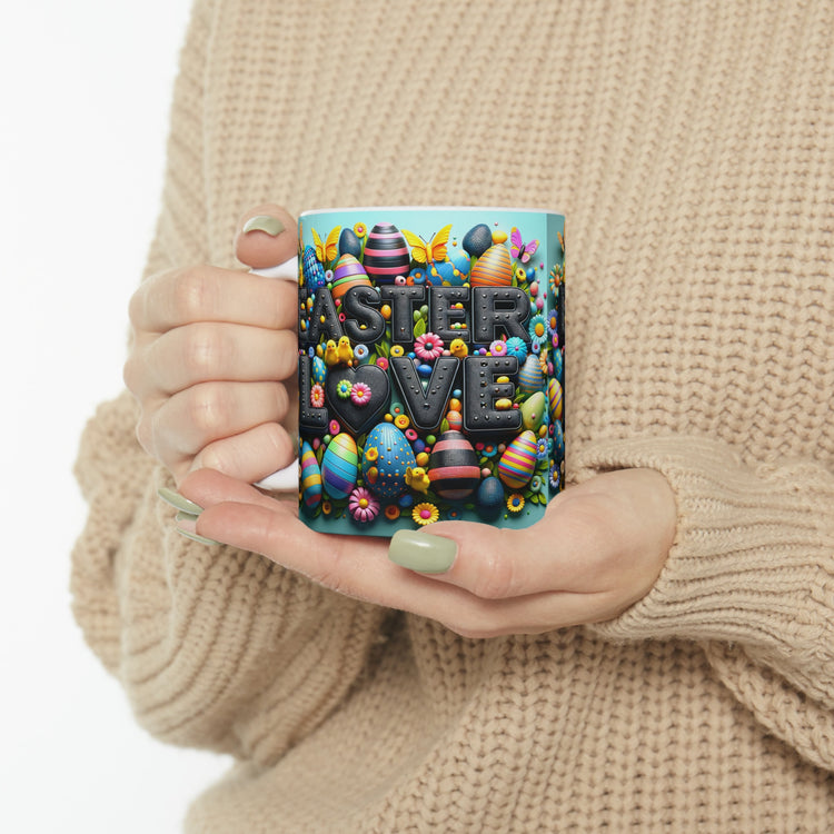 Ceramic Mug, 11oz, Colorful Coffee Easter Mug, Stylish Holiday Coffee tea mug, Spring Holiday Kitchen Decor, good friend gift, Hot Tea Mug