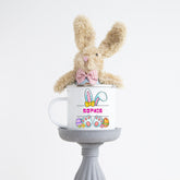 Enamel Camping Mug (A), Personalized Easter Mug, Child juice cup, Colorful Bunny Spring Mug, Kid Juice and Milk Cup