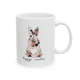 Ceramic Mug, 11oz,Easter Bunny Coffee Mug, Pretty Springtime Mug, Minimilist gift item, subtle sweet designs, Easter Holiday Kitchenware
