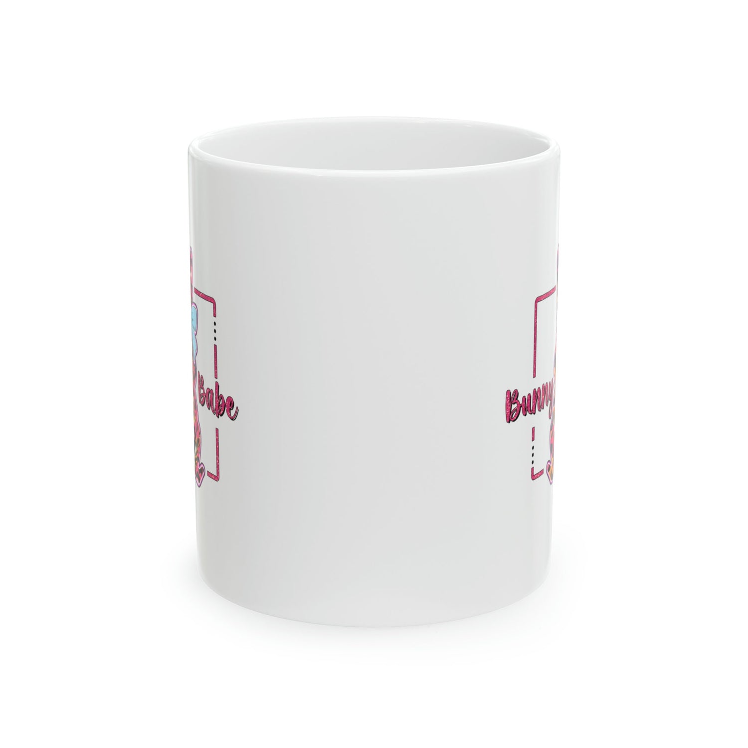 Ceramic Mug, 11oz, Bunny Babe Coffee Mug, Cute adorable springtime mug, cute holiday kitchenware, gift for her