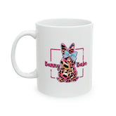 Ceramic Mug, 11oz, Bunny Babe Coffee Mug, Cute adorable springtime mug, cute holiday kitchenware, gift for her