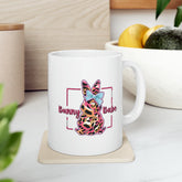 Ceramic Mug, 11oz, Bunny Babe Coffee Mug, Cute adorable springtime mug, cute holiday kitchenware, gift for her