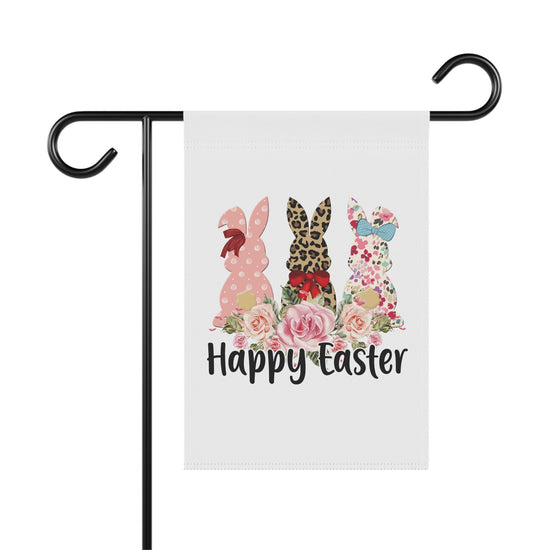 Garden & House Banner, Leopard Print Easter Bunny, Happy Easter Garden Banner, Outside Home Decor, Festive outdoor spring Flag