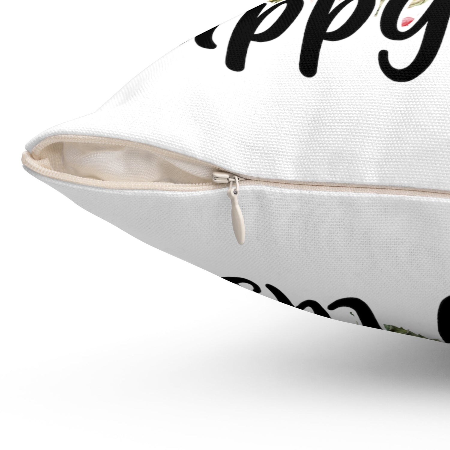 Spun Polyester Square Pillow, Happy Easter Throw Pillow, Spring Bunnies designer pillow, Flower LeopardAccent Pillow,