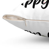 Spun Polyester Square Pillow, Happy Easter Throw Pillow, Spring Bunnies designer pillow, Flower LeopardAccent Pillow,