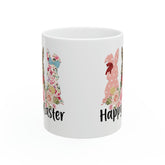 Ceramic Mug, 11oz, Easter Coffee Mug, Festive Bunny Mug, Hot Beverage cup, Spring time gift idea, Grandma hot tea mug