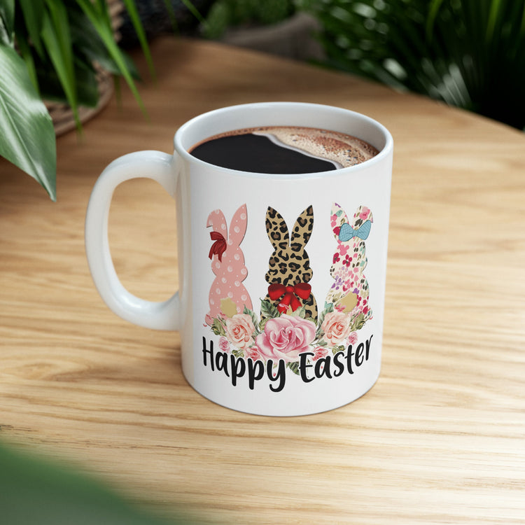 Ceramic Mug, 11oz, Easter Coffee Mug, Festive Bunny Mug, Hot Beverage cup, Spring time gift idea, Grandma hot tea mug