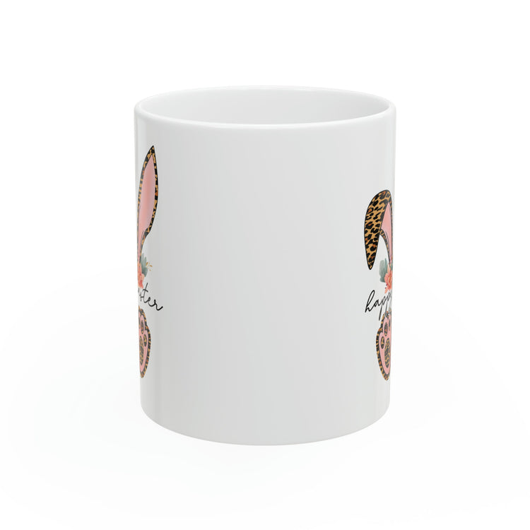 Ceramic Mug, 11oz, Happy Easter Coffee Mug, Bunny ears springtime mug, decorative Easter time items, Friendship gift