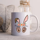 Ceramic Mug, 11oz, Happy Easter Coffee Mug, Bunny ears springtime mug, decorative Easter time items, Friendship gift