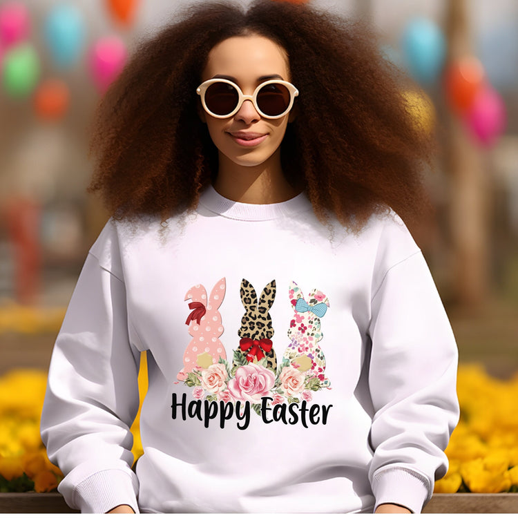 Unisex Heavy Blend™ Crewneck Sweatshirt, Happy easter Sweatshirt, cozy stylish sweater, Holiday Bunny fun, Casual Festive Wear