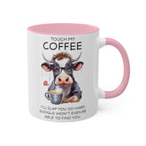 Colorful Mugs, 11oz, Funny sarcastic saying humorous cow print portrait kitchen decor coffee hot tea cup silly gift